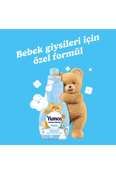 Yumoş Doğal Özler Konsantre Çamaşır Yumuşatıcısı Bebek 1200 ml x3 - 4