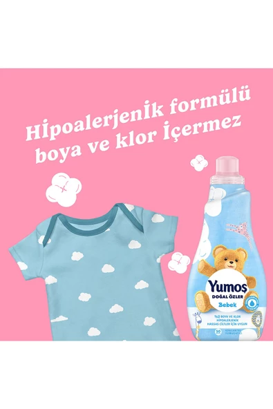 Yumoş Doğal Özler Konsantre Çamaşır Yumuşatıcısı Bebek 1200 ml x3 - 6