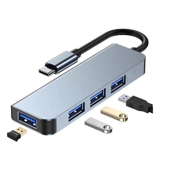 StarkTech BYL-2013T Type-C 4 Port USB HUB 3.0 - 2.0 Yeni Nesil Çoğaltıcı Çevirici Çoklu Switch