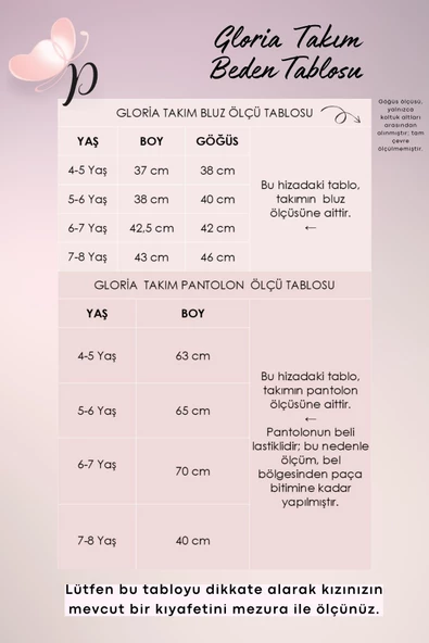 Kız Çocuk Gloria Sarı Şile Bezi Bluz Pantolon Takım - 4