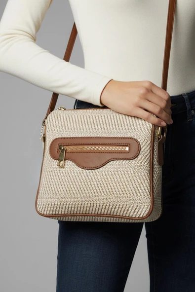 Papuç Sepeti 2808 Kadın 3 Bölmeli Günlük  Omuz Çantası - Resim 6