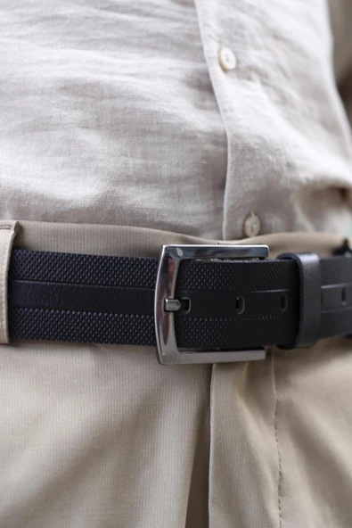 Papuç Sepeti Smt-4408 Erkek Hakiki Deri Klasik Kot Kemeri - Resim 3