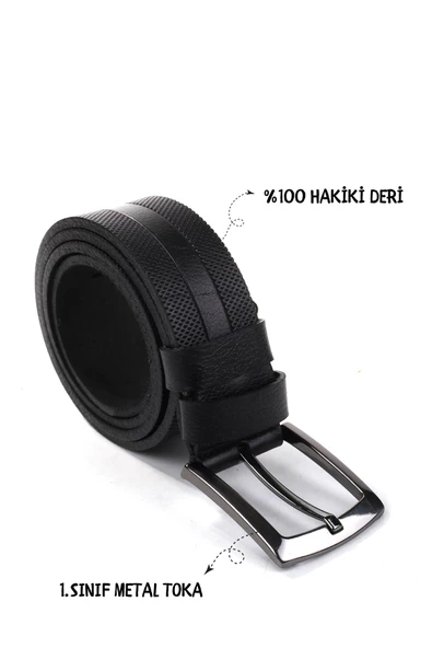 Papuç Sepeti Smt-4408 Erkek Hakiki Deri Klasik Kot Kemeri - 4
