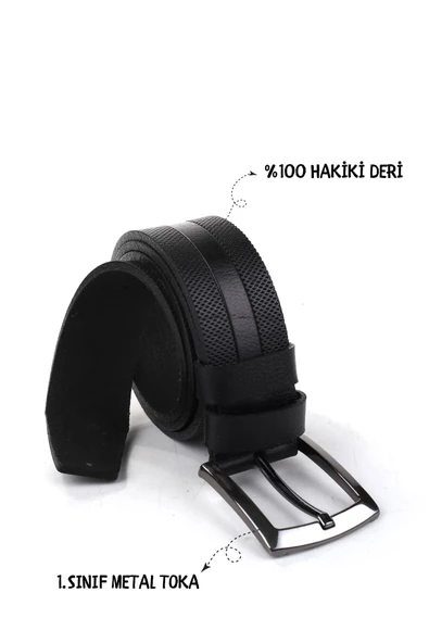 Papuç Sepeti Smt-4408 Erkek Hakiki Deri Klasik Kot Kemeri - 5