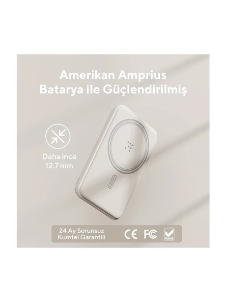 Voltme MagPak 5000mAh Magsafe Kablosuz Powerbank- Usb-C /MagSafe Hızlı Şarj Grey 22.5W - 5