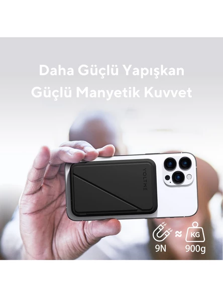 Voltme MagPak 5000mAh Magsafe Kablosuz Powerbank- Usb-C /MagSafe Hızlı Şarj Siyah 22.5W - 5