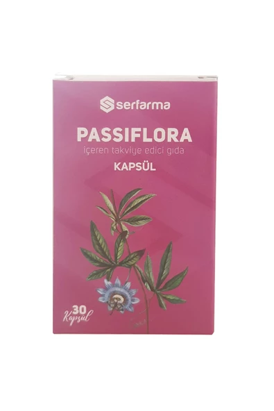 SERFARMA Passiflora Içeren Takviye Edici Gıda 30 Kapsül