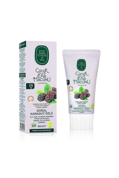 EYÜP SABRİ TUNCER Doğal Karadut Özlü 2-6 Yaş Çocuk Diş Macunu 60 Ml - 2