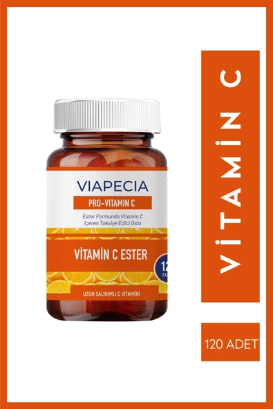 VİAPECİA Pro- Vitamin C Daha Yüksek Emilim, Uzun Süreli Salınım Ve Koruma 120 Tablet C Vitamini - 2