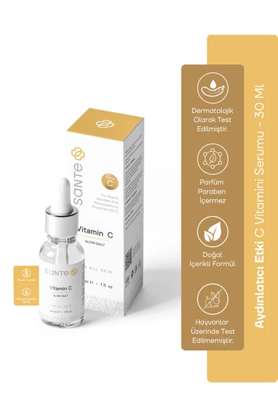 SANTEPLUS Sante Plus Aydınlatıcı Ve Cilt Tonu Eşitleyici C Vitamini Cilt Bakım Serumu 30 ml