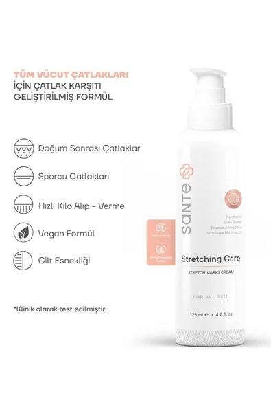 SANTEPLUS Çatlak Karşıtı Ve Yoğun Nemlendirici Krem (HAMİLELİK ÇATLAKLARI) 125 ml - 2