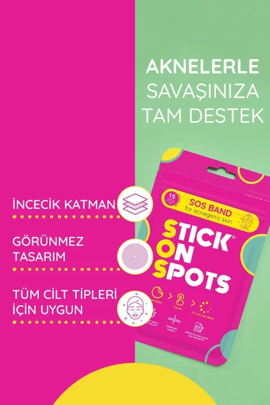 STİCK ON SPOTS Sos Band - 15 Adet Akne Bandı - 4