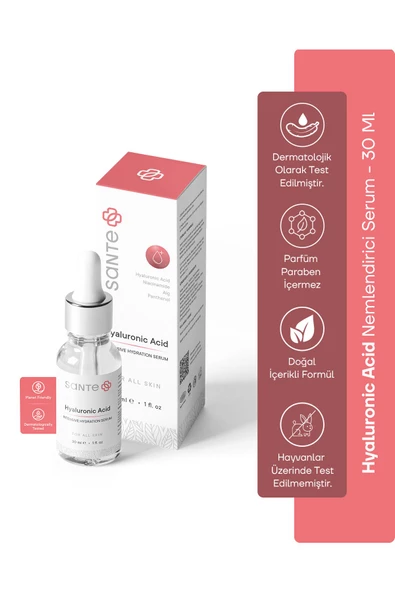 SANTEPLUS Nemlendirici Dolgunlaştırıcı Canlandırıcı Hyaluronik Asit Serum 30 ML