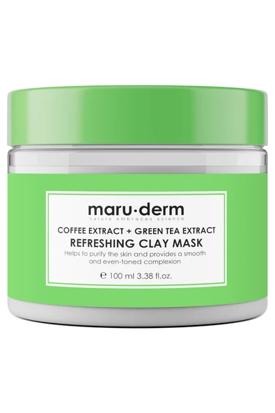 Maru.Derm Kil Maskesi | Kahve Özü + Yeşil Çay Özü Tazeleyici Kil Maskesi 100 ML | Tüm Cilt Tipleri | Vegan - 2