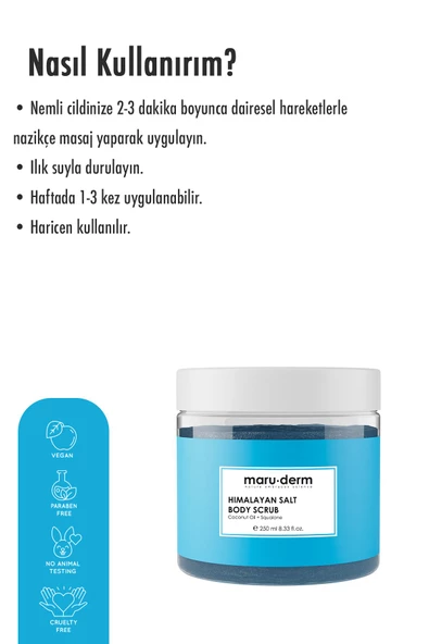 Maru.Derm Body Scrub | Himalaya Tuzu Vücut Peelingi | Squalane + Hindistan Cevizi Yağı 250 ML - 4