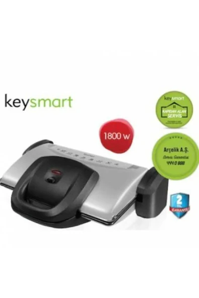 Arçelik Keysmart Key 740 Çıkarılabilir Plakalı Tost Ve Izgara Makinesi  1800 Watt Açık Gri