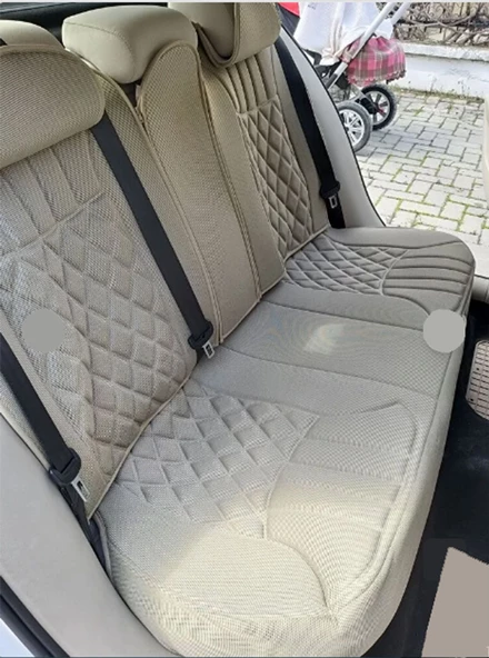 Toyota Corolla 2014-2017 Oto Koltuk Minderi Full Set Takım-Bej - 3