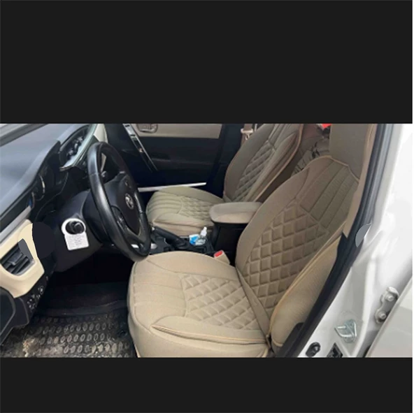Toyota Corolla 2014-2017 Oto Koltuk Minderi Full Set Takım-Bej - 2