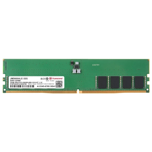 Transcend 32GB(1x32GB) 5600Mhz UDIMM DDR5 CL46 Ram (JM5600ALE-32G)