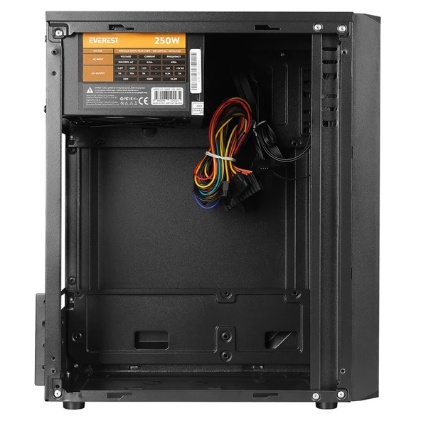 Everest SABER RGB Led Şeritli Peak 250W Akrilik Yan Panel M-ATX Mini-T Gaming Oyuncu Kasası - 2