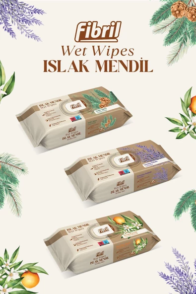 Fibril  Karma Serisi Çiçek Islak Mendil 3x90 Paket 270 Yaprak Doğal Esans , Geri Dönüştürülebilir Kumaş - Resim 3
