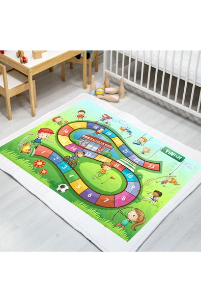 Carpdress Desenli Kaydırmaz Oyun Halısı 100 x 150 cm