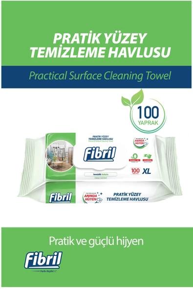 Fibril  Pratik Yüzey Temizlik Havlusu Temizlik Çam Kokulu 12 X 100 (TOPLAM 1200 YAPRAK) - Resim 4