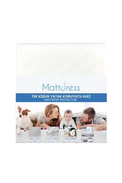 Nondress  Mattdress Tek Kişilik Pamuksuz Yatak Koruyu Alez 100x200 - 6
