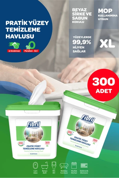 Mega Kova Yüzey Temizlik Havlusu Çam Kokulu (300 YAPRAK)