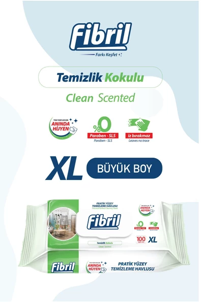 Fibril  Pratik Yüzey Temizlik Havlusu Temizlik Çam Kokulu 2 X 100 (TOPLAM 200 YAPRAK) - 5