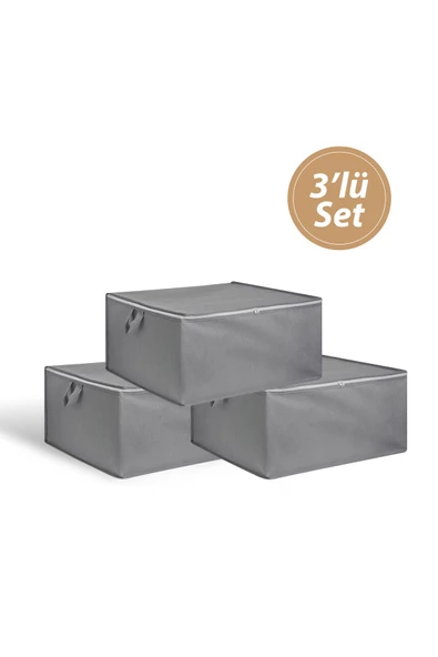 Nondress  Orta Boy Gri Hurç 3 Adet 52x30x24cm ürün görseli