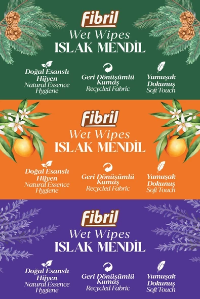 Fibril  Karma Serisi Çiçek Islak Mendil 3x90 Paket 270 Yaprak Doğal Esans , Geri Dönüştürülebilir Kumaş - Resim 2