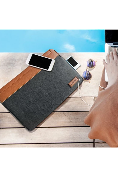 Nondress  Casedress Siyah Mıknatıslı Keçe Laptop Ve Evrak Çantası 15.6 Inç - 2