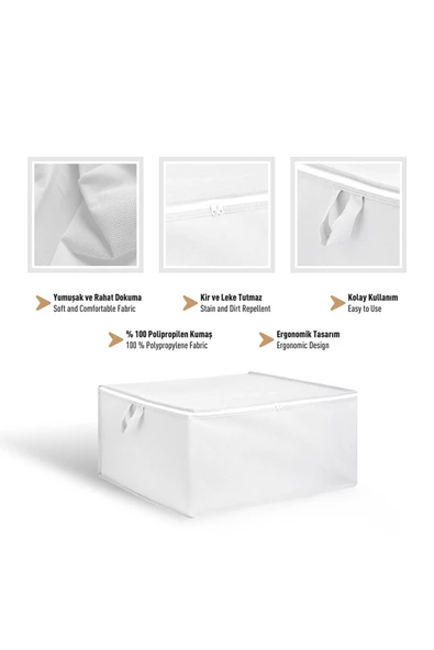 Nondress  Küçük Boy Beyaz Hurç 3 Adet 30x20x20cm - Resim 2