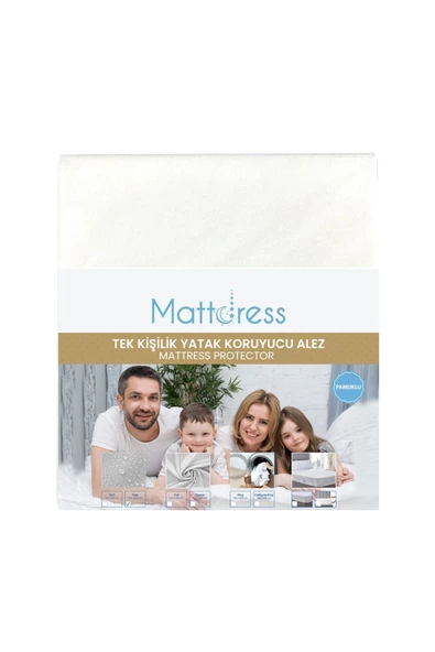 Nondress  Mattdress Tek Kişilik  Pamuklu Yatak Koruyu Alez 100x200 - 6