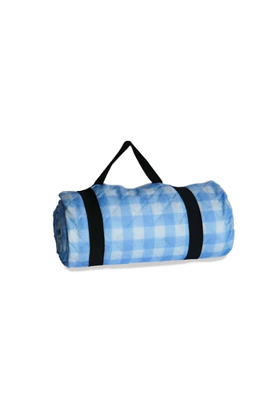 Outdress Suya Dayanıklı Çok Amaçlı Piknik Örtüsü 150 X 150 Cm Mavi Beyaz Ekose Desen - 2
