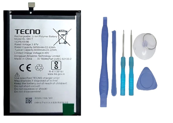 Tecno Spark 7 Uyumlu Batarya Pil Sıfır Orijinal + TAMİR SETİ