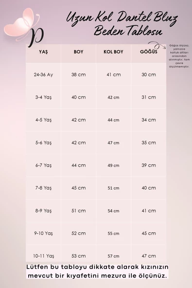 Kız Çocuk Dantel Detaylı Ekru Uzun Kollu Çıtçıtlı Bluz Gömlek Body BDY-0037.1 - 4