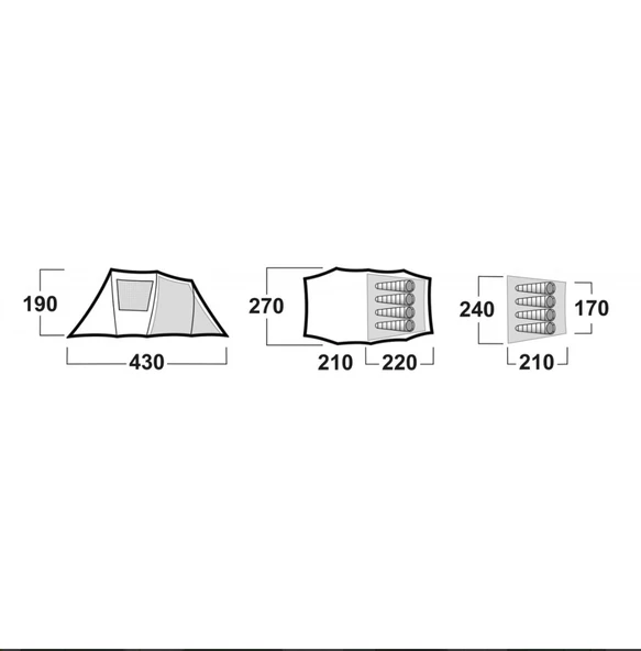 Husky Stan Family baul 4 Kişilik Aile Çadırı 1.90 m - 8