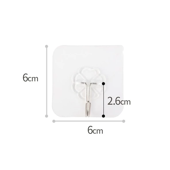 Nano Yeni Nesil Yapışkanlı Banyo Lavabo Mutfak Askısı Şeffaf Plastik Asma İz Bırakmaz 4 Adetli Set - 6