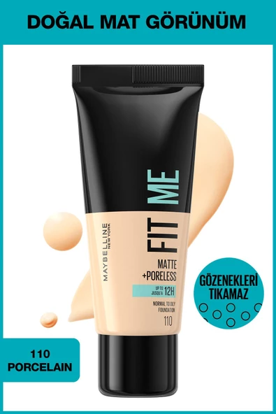 Maybelline New York Fit Me Matte+ Poreless Fondöten - 110 Porcelain