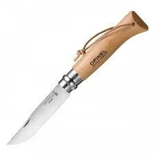 OPINEL INOX NO 8 AHŞAP DERİ ASKILI ÇAKI