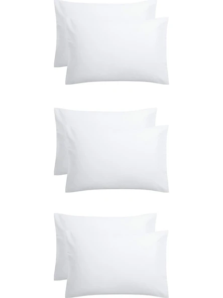 6 Adet Ekru Renk Pamuklu Yastık Kılıfı Kapaklı (50x70)