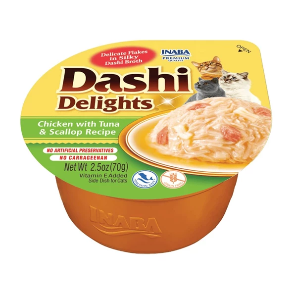 Ciao Dashi Delights Tavuk, Ton Balığı ve Deniz Tarağı Kedi Çorbası 70 Gr.