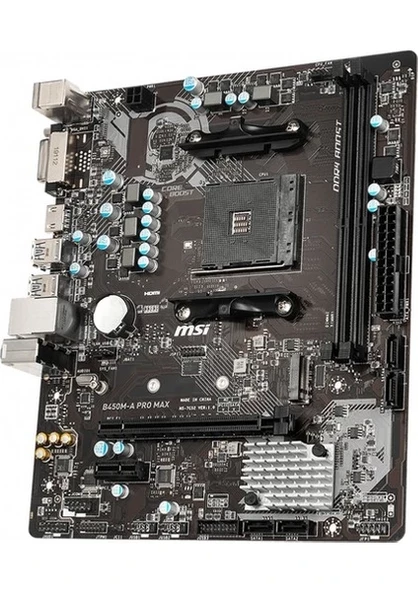 MSI B450M-A PRO MAX AM4 DDR4 3466(OC) DVI HDMI M.2 USB3.2 mATX Anakart