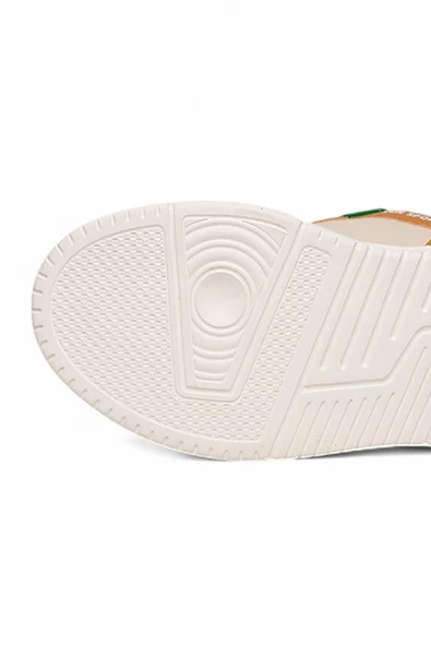 Celira Slz Bej Yeşil Cilt Bağcıklı Kadın Spor Ayakkabı - Resim 4