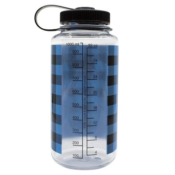 NALGENE 32 oz WİDE MOUTH BLUE PLAİD MATARA - 2