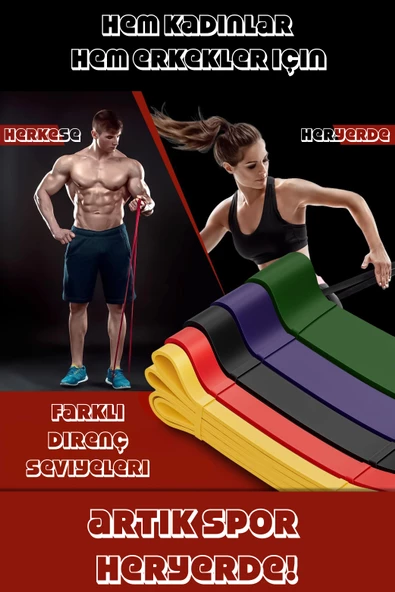 45 KG Direnç Bandı Kas Geliştirme Lastiği Fitness Pilates Cross Training Bant Yeşil - Ultra Sert - 3