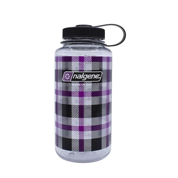 NALGENE 32 oz WİDE MOUTH PURPLE PLAİD MATARA