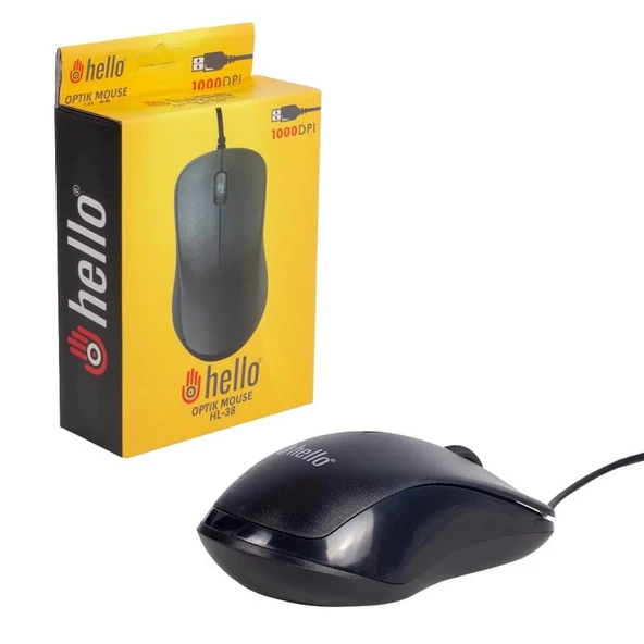 Ayt Hello HL-38 1000 DPI Kablolu Optik Mouse Kablolu Pc Bilgisayar Dvr Kamera Kayıt Cihazı İçin Mouse - 6